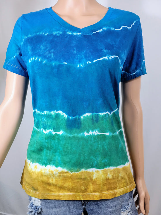 Women's Tie-Dyed Tee - Sand and Sea