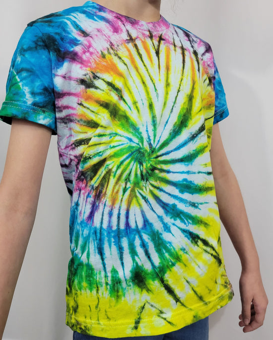 Neon Spiral Kid's Tie-Dyed T Shirt